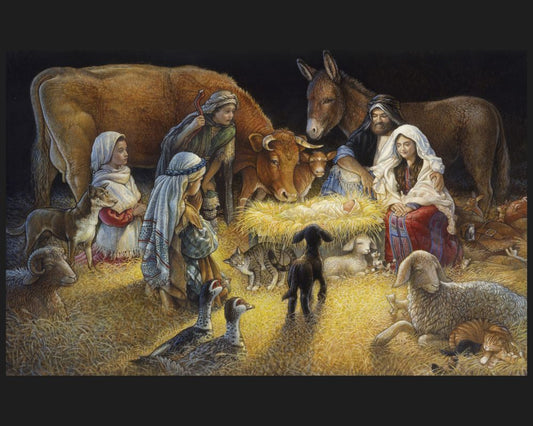 Oh Night Divine Nativity Fabric Panel