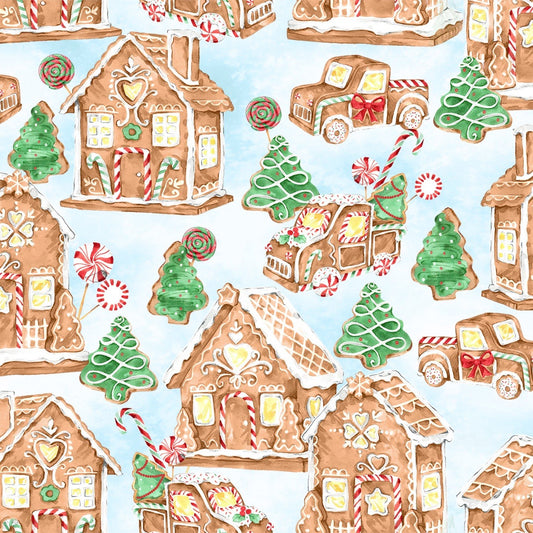Gingerneering Fabric - Gingerbread Village - By the yard