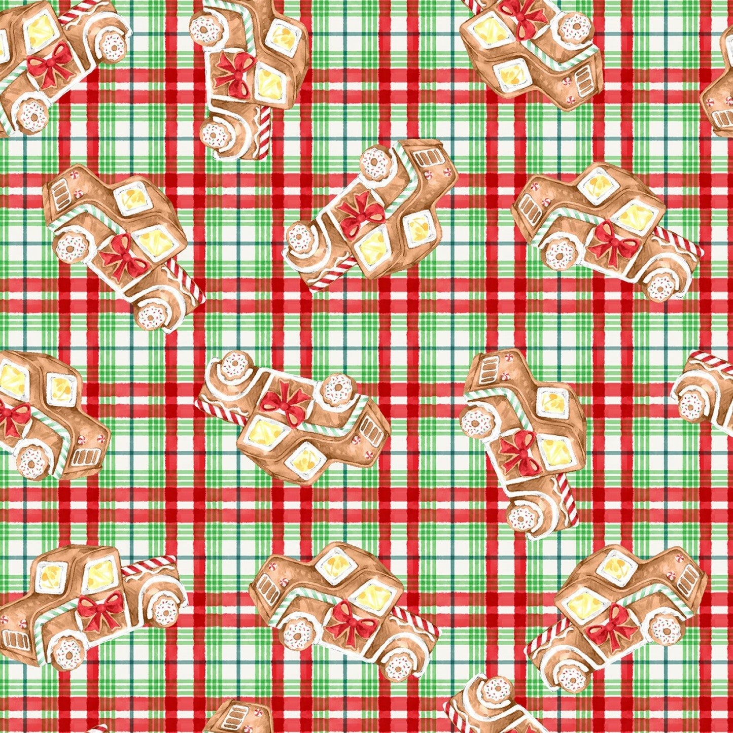 Gingerneering Fabric - Ginger Plaid - By the yard