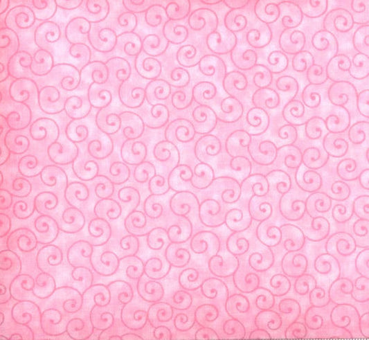 Swirls Fabric - Pink - By the yard