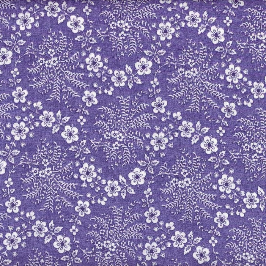 Floral Trellis Fabric - Purple - By the yard