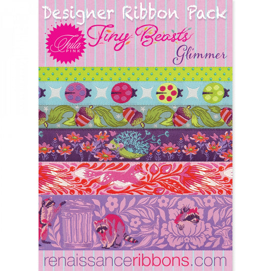 Designer Ribbon Tula Pink Tiny Beasts Glimmer Pack