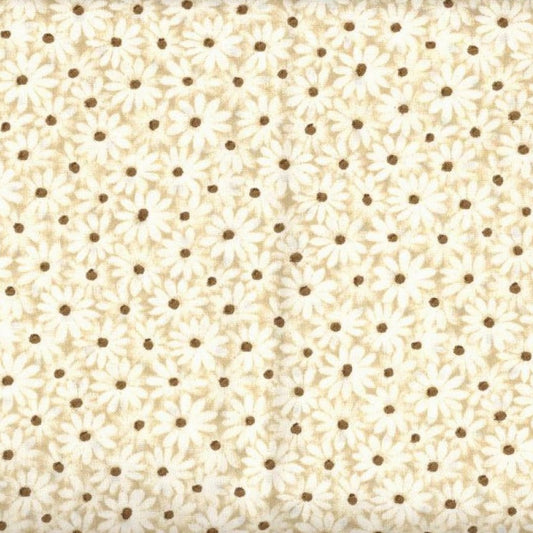 Calico Daisy Fabric - Sand - By the yard