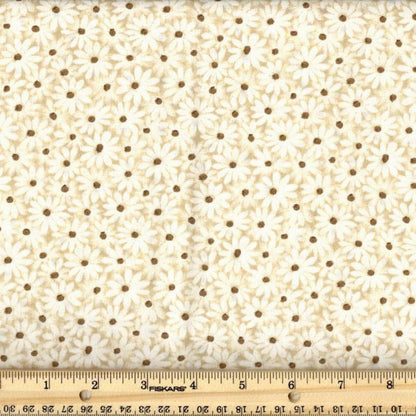 Calico Daisy Fabric - Sand - By the yard