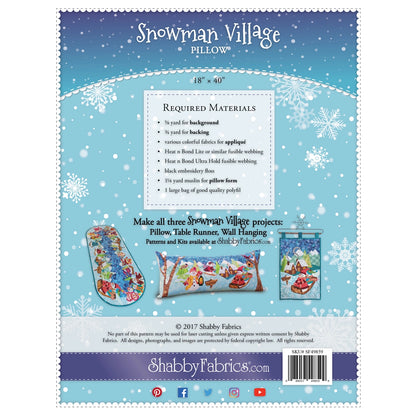 Shabby Fabrics Snowman Village Series - Pillow - Pattern