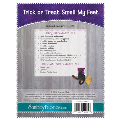 Shabby Fabrics Trick Or Treat Smell My Feet Quilt Pattern