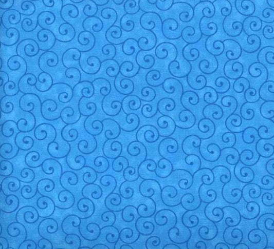 Swirls Fabric - Ocean - By the yard