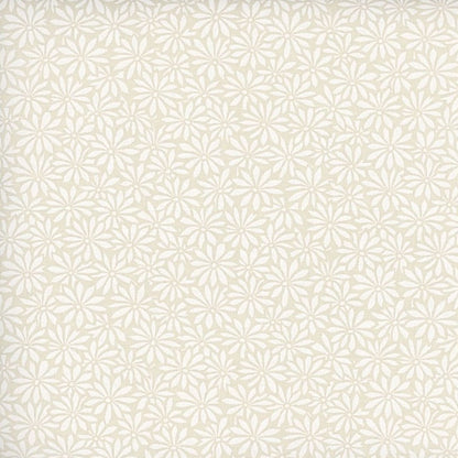 Calico Daisy Fabric - White on Natural - By the yard