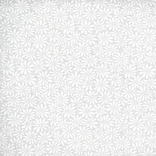 Calico Daisy Fabric - White on White - By the yard